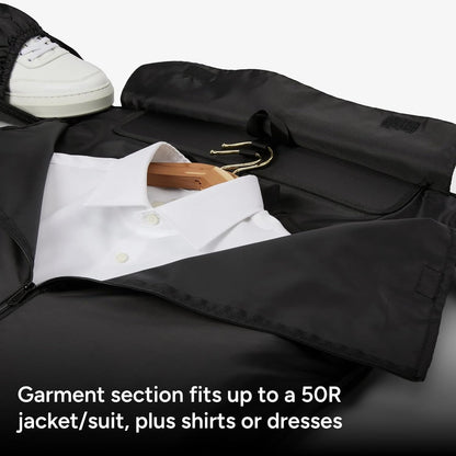 Halfday Convertible 2-in-1 Garment Duffel Weekender Bag 40L: Wrinkle-Free Travel (Hanging Suit Compartment, Shoe Pockets, Trolley Sleeve), Durable & Water-Resistant Carry-on, Shadow