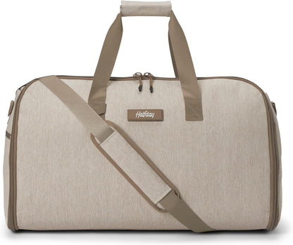 Halfday Convertible 2-in-1 Garment Duffel Weekender Bag 40L: Wrinkle-Free Travel (Hanging Suit Compartment, Shoe Pockets, Trolley Sleeve), Durable & Water-Resistant Carry-on, Shadow