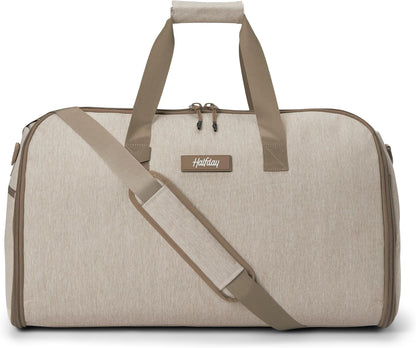 Halfday Convertible 2-in-1 Garment Duffel Weekender Bag 40L: Wrinkle-Free Travel (Hanging Suit Compartment, Shoe Pockets, Trolley Sleeve), Durable & Water-Resistant Carry-on, Shadow