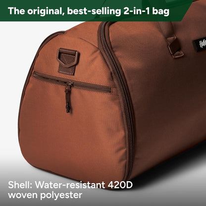 Halfday Convertible 2-in-1 Garment Duffel Weekender Bag 40L: Wrinkle-Free Travel (Hanging Suit Compartment, Shoe Pockets, Trolley Sleeve), Durable & Water-Resistant Carry-on, Shadow
