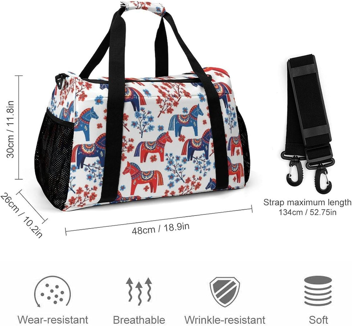 Weekender Overnight Bag Duffel for Travel Gym Sports Large Main Compartment Carry Handles