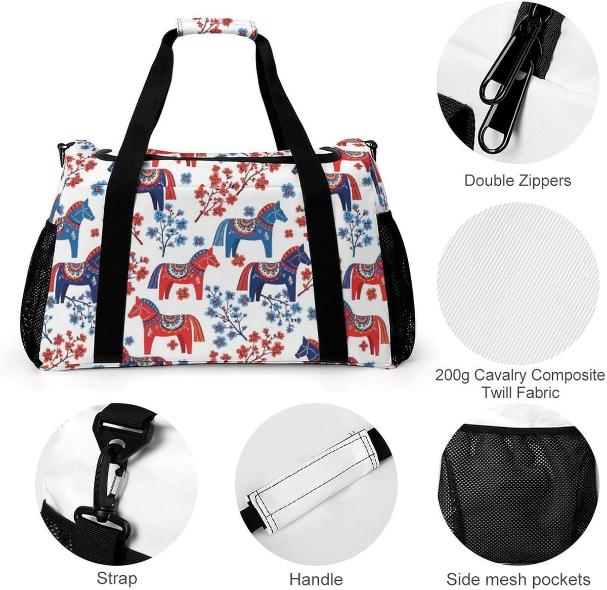 Weekender Overnight Bag Duffel for Travel Gym Sports Large Main Compartment Carry Handles