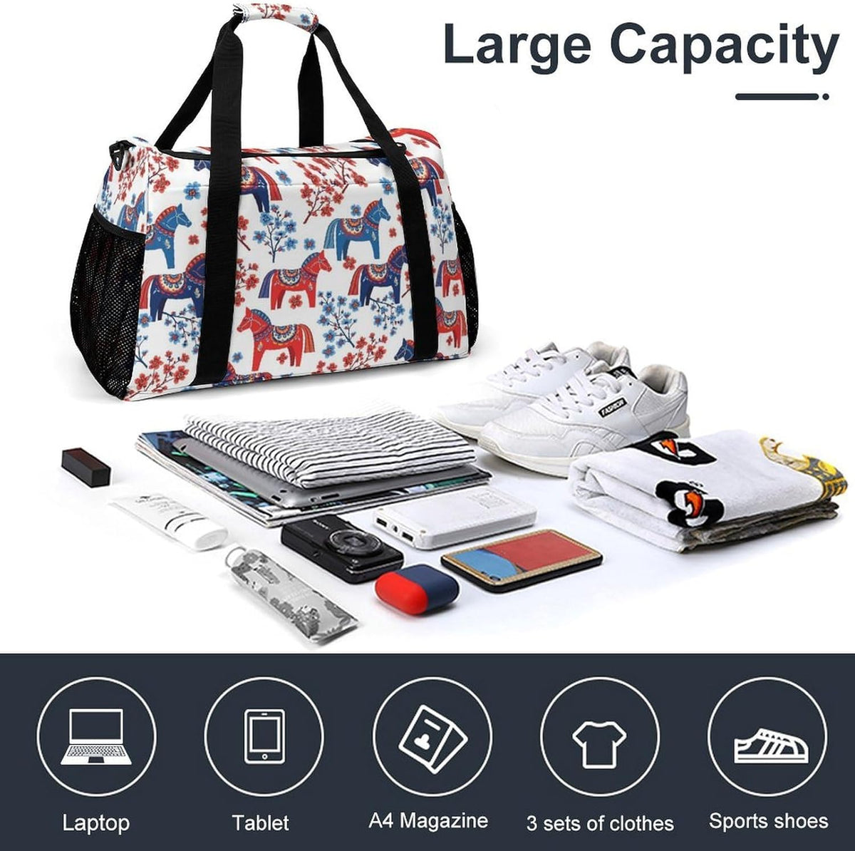 Weekender Overnight Bag Duffel for Travel Gym Sports Large Main Compartment Carry Handles
