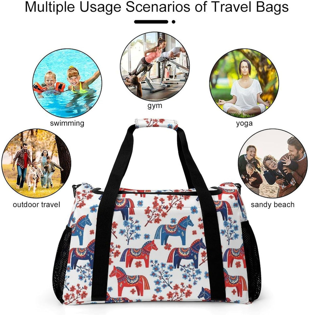 Weekender Overnight Bag Duffel for Travel Gym Sports Large Main Compartment Carry Handles