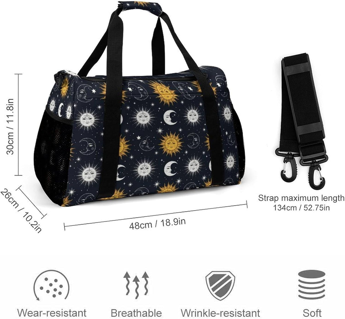 Weekender Overnight Bag Duffel for Travel Gym Sports Large Main Compartment Carry Handles
