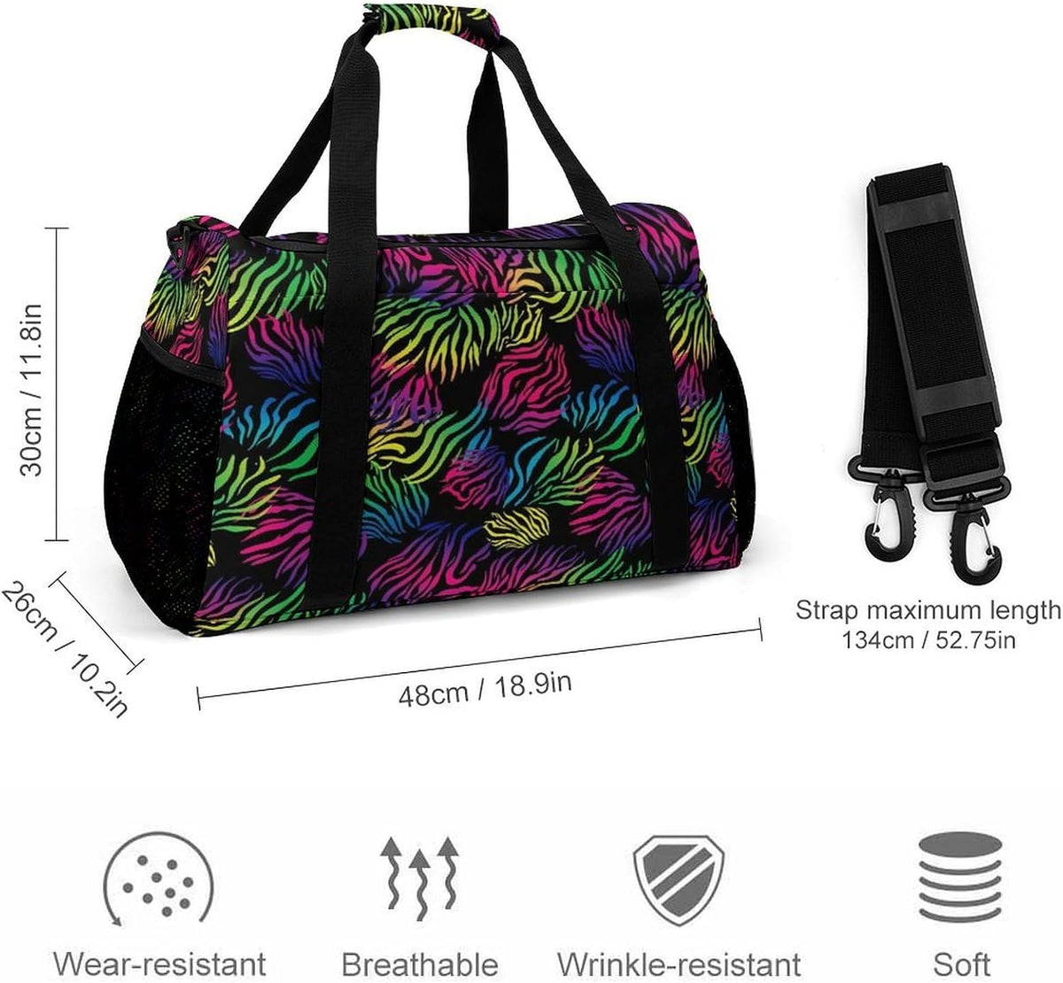 Weekender Overnight Bag Duffel for Travel Gym Sports Large Main Compartment Carry Handles