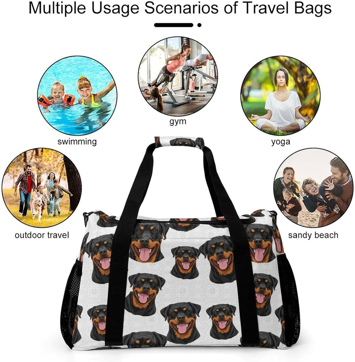 Weekender Overnight Bag Duffel for Travel Gym Sports Large Main Compartment Carry Handles