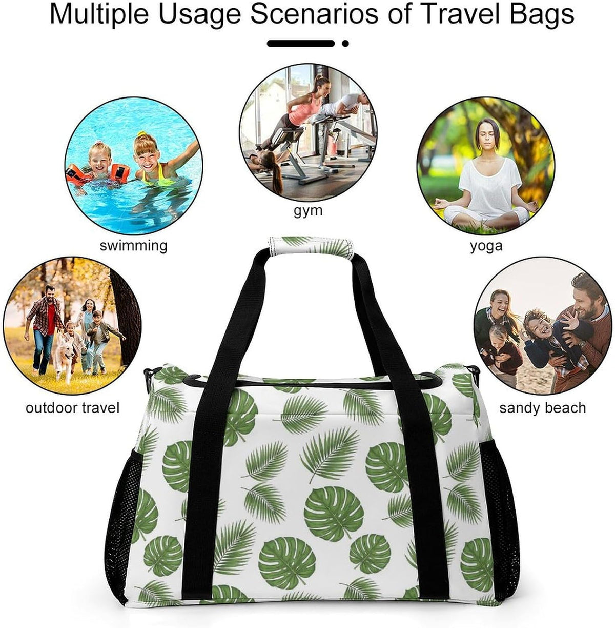 Weekender Overnight Bag Duffel for Travel Gym Sports Large Main Compartment Carry Handles