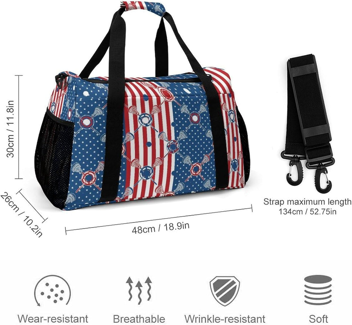 Weekender Overnight Bag Duffel for Travel Gym Sports Large Main Compartment Carry Handles