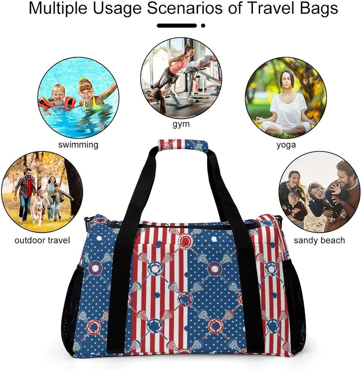Weekender Overnight Bag Duffel for Travel Gym Sports Large Main Compartment Carry Handles