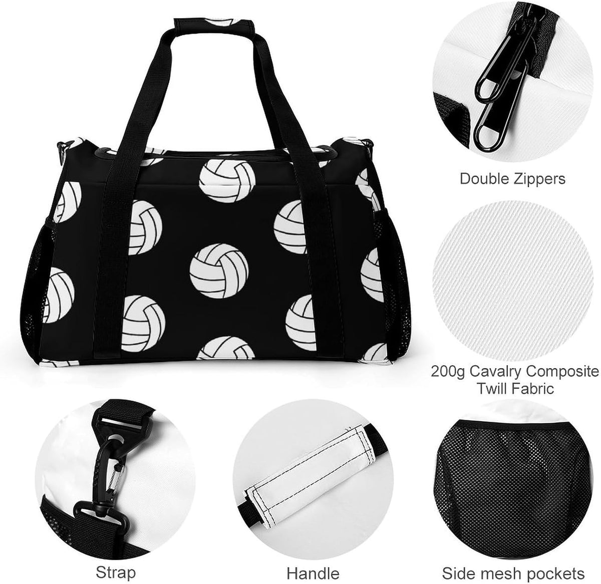 Weekender Overnight Bag Duffel for Travel Gym Sports Large Main Compartment Carry Handles