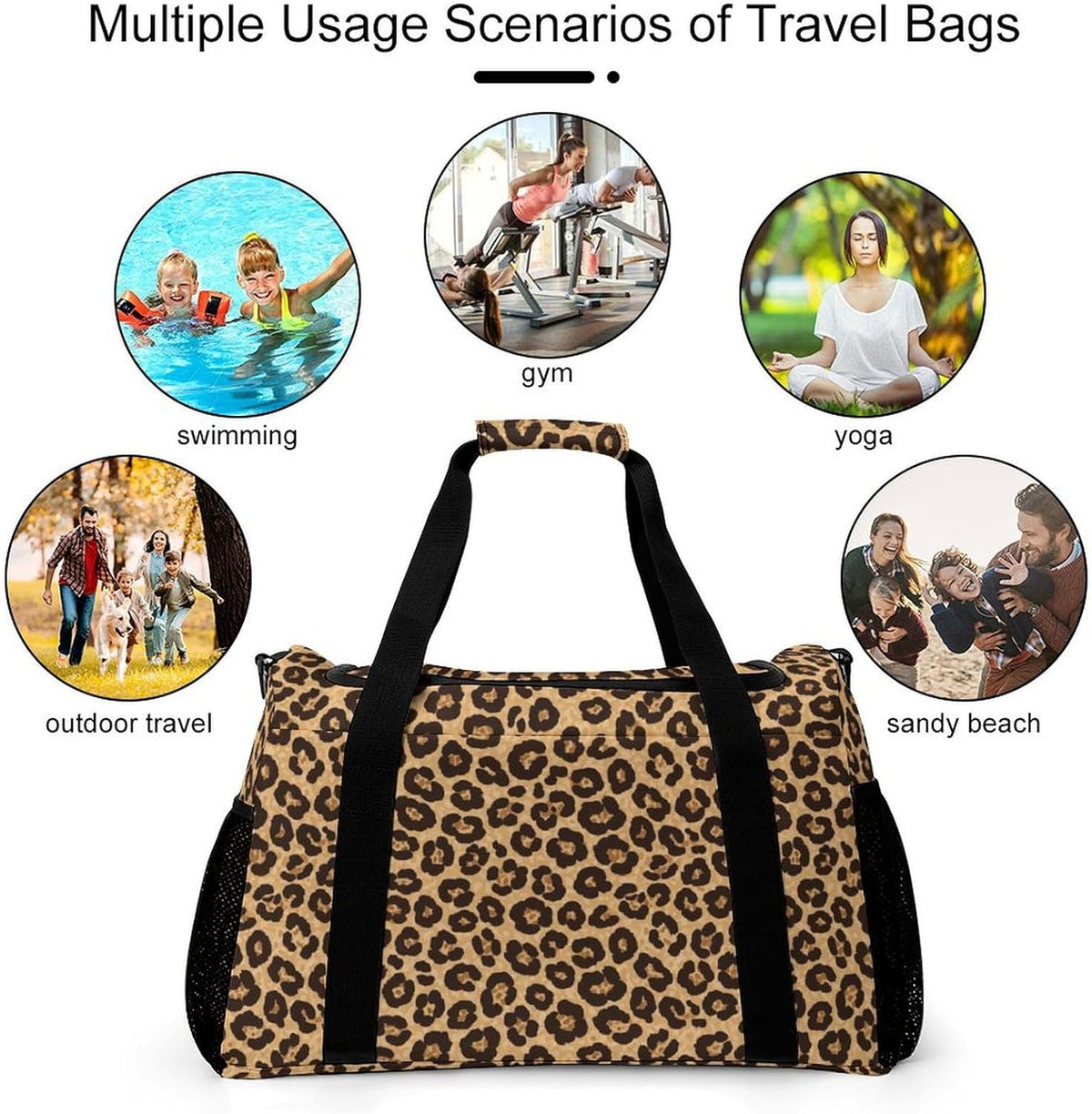 Weekender Overnight Bag Duffel for Travel Gym Sports Large Main Compartment Carry Handles