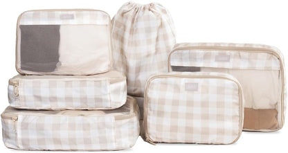 Packing Cubes for Travel, 6-Piece Large Packing Cube Organizer Set for Suitcase, Duffel Bag, Luggage, Multiple Sizes Travel Essentials (Desert Leopard)