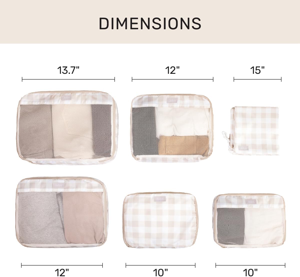 Packing Cubes for Travel, 6-Piece Large Packing Cube Organizer Set for Suitcase, Duffel Bag, Luggage, Multiple Sizes Travel Essentials (Desert Leopard)