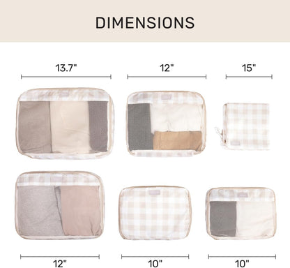 Packing Cubes for Travel, 6-Piece Large Packing Cube Organizer Set for Suitcase, Duffel Bag, Luggage, Multiple Sizes Travel Essentials (Desert Leopard)