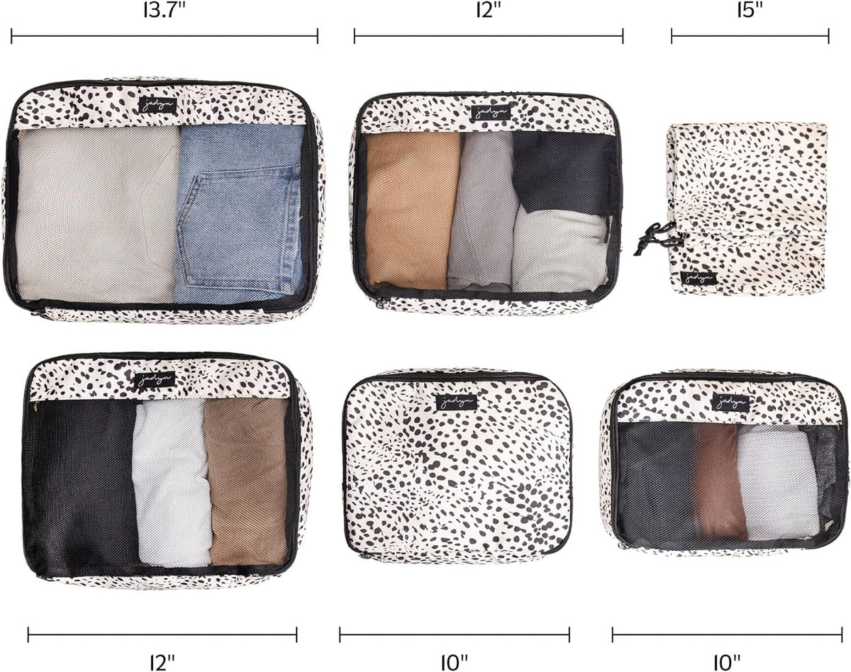 Packing Cubes for Travel, 6-Piece Large Packing Cube Organizer Set for Suitcase, Duffel Bag, Luggage, Multiple Sizes Travel Essentials (Desert Leopard)