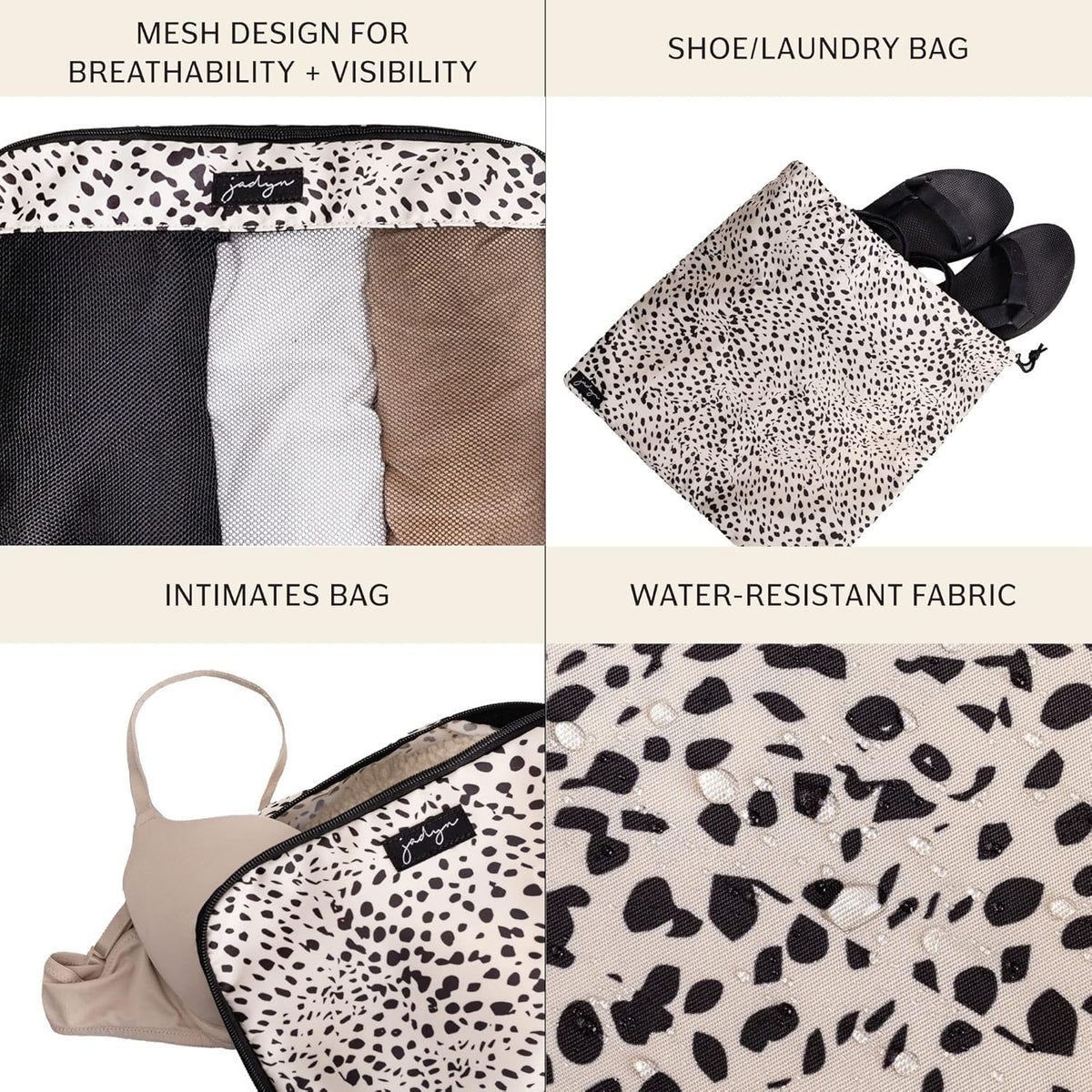 Packing Cubes for Travel, 6-Piece Large Packing Cube Organizer Set for Suitcase, Duffel Bag, Luggage, Multiple Sizes Travel Essentials (Desert Leopard)