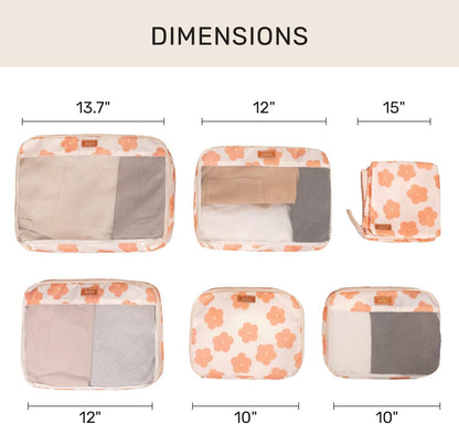 Packing Cubes for Travel, 6-Piece Large Packing Cube Organizer Set for Suitcase, Duffel Bag, Luggage, Multiple Sizes Travel Essentials (Desert Leopard)