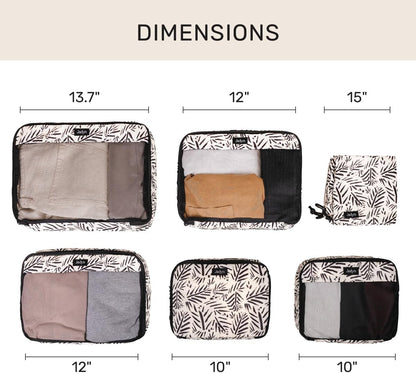 Packing Cubes for Travel, 6-Piece Large Packing Cube Organizer Set for Suitcase, Duffel Bag, Luggage, Multiple Sizes Travel Essentials (Desert Leopard)