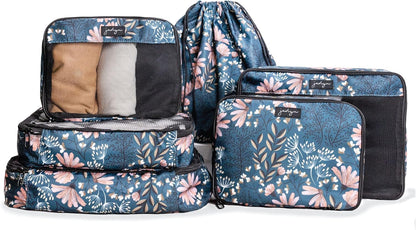 Packing Cubes for Travel, 6-Piece Large Packing Cube Organizer Set for Suitcase, Duffel Bag, Luggage, Multiple Sizes Travel Essentials (Desert Leopard)