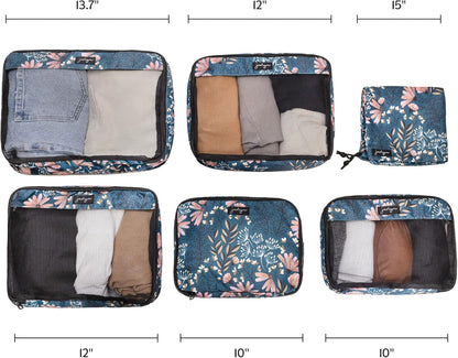 Packing Cubes for Travel, 6-Piece Large Packing Cube Organizer Set for Suitcase, Duffel Bag, Luggage, Multiple Sizes Travel Essentials (Desert Leopard)