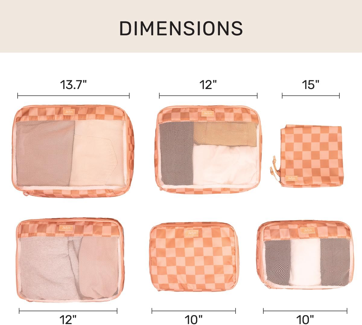 Packing Cubes for Travel, 6-Piece Large Packing Cube Organizer Set for Suitcase, Duffel Bag, Luggage, Multiple Sizes Travel Essentials (Desert Leopard)