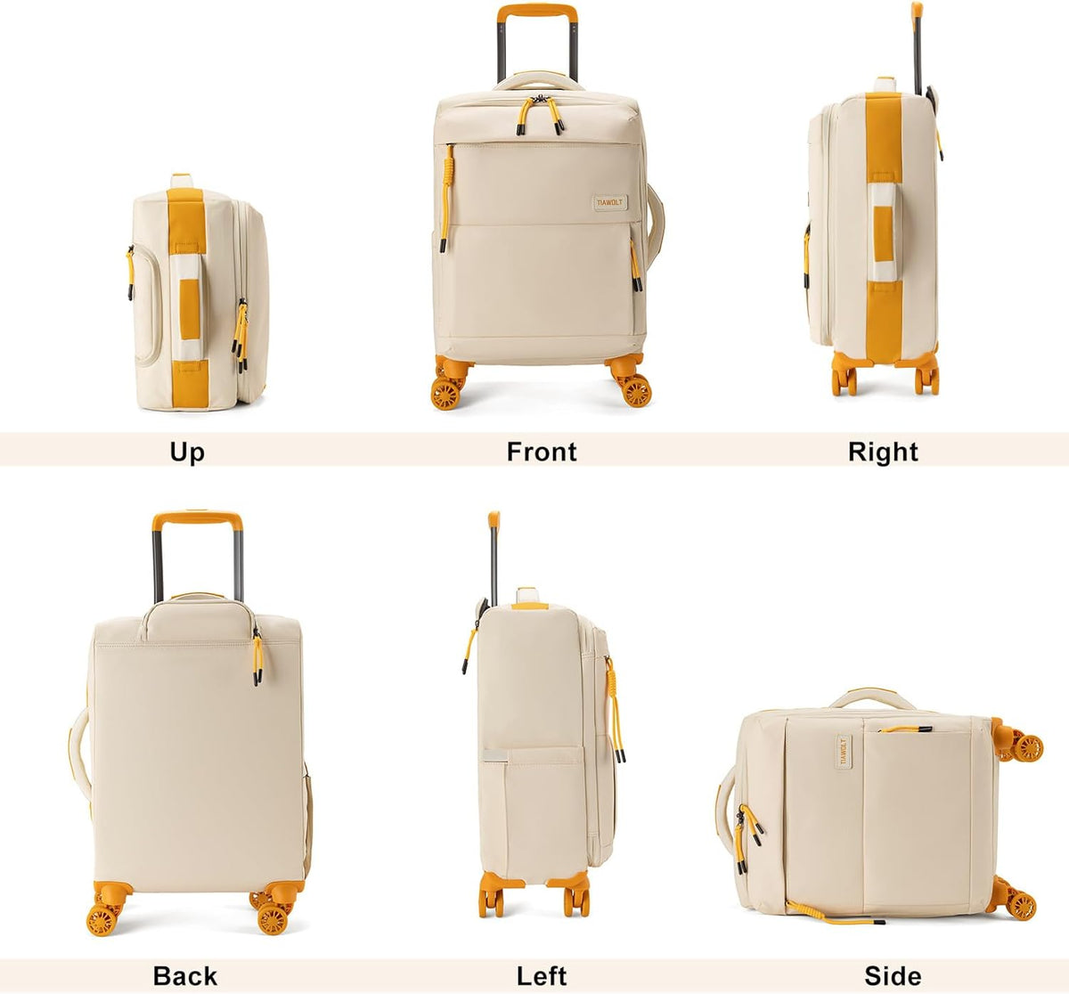 Underseater Carry-On Luggage Airline Approved with Spinner Wheels, 16 Inch Luggage with TSA Lock, Overnight Rolling Softside Suitcases for Women,Purple