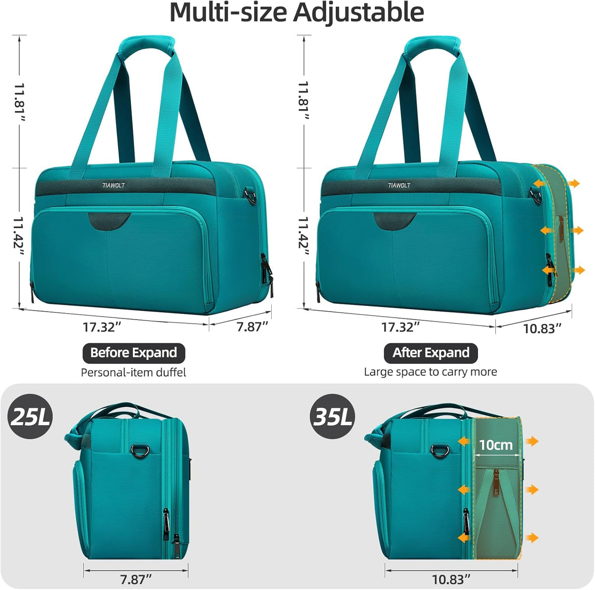 Underseater Carry-On Luggage Airline Approved with Spinner Wheels, 16 Inch Luggage with TSA Lock, Overnight Rolling Softside Suitcases for Women,Purple