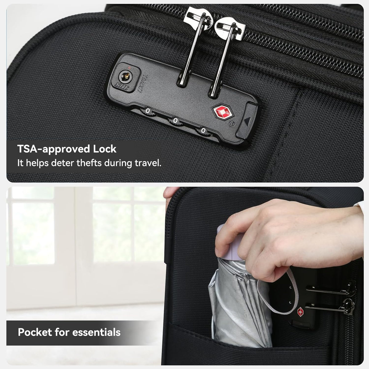 Underseater Carry-On Luggage Airline Approved with Spinner Wheels, 16 Inch Luggage with TSA Lock, Overnight Rolling Softside Suitcases for Women,Purple