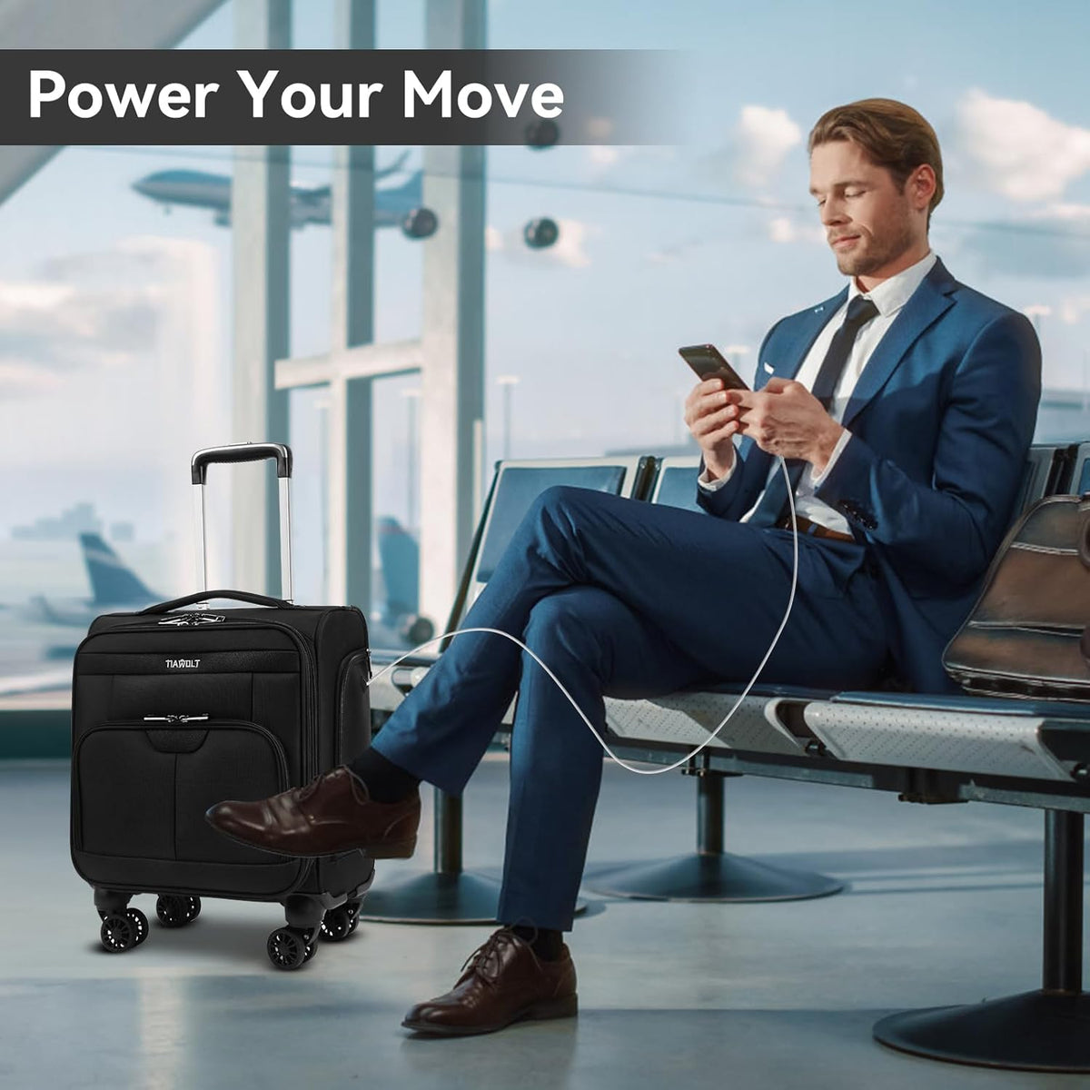 Underseater Carry-On Luggage Airline Approved with Spinner Wheels, 16 Inch Luggage with TSA Lock, Overnight Rolling Softside Suitcases for Women,Purple