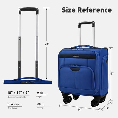 Underseater Carry-On Luggage Airline Approved with Spinner Wheels, 16 Inch Luggage with TSA Lock, Overnight Rolling Softside Suitcases for Women,Purple