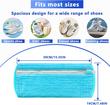 2Pcs Reusable Shoe Washing Machine Bag for Washer and Dryer:Free Up Hands, Prevent Deformation,shoe bag with Zipper Protection Design, Use for all Shoes,Sports Shoes(Yellow)