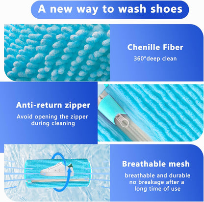 2Pcs Reusable Shoe Washing Machine Bag for Washer and Dryer:Free Up Hands, Prevent Deformation,shoe bag with Zipper Protection Design, Use for all Shoes,Sports Shoes(Yellow)