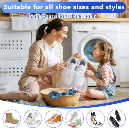 2Pcs Reusable Shoe Washing Machine Bag for Washer and Dryer:Free Up Hands, Prevent Deformation,shoe bag with Zipper Protection Design, Use for all Shoes,Sports Shoes(Yellow)