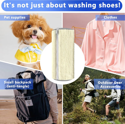 2Pcs Reusable Shoe Washing Machine Bag for Washer and Dryer:Free Up Hands, Prevent Deformation,shoe bag with Zipper Protection Design, Use for all Shoes,Sports Shoes(Yellow)