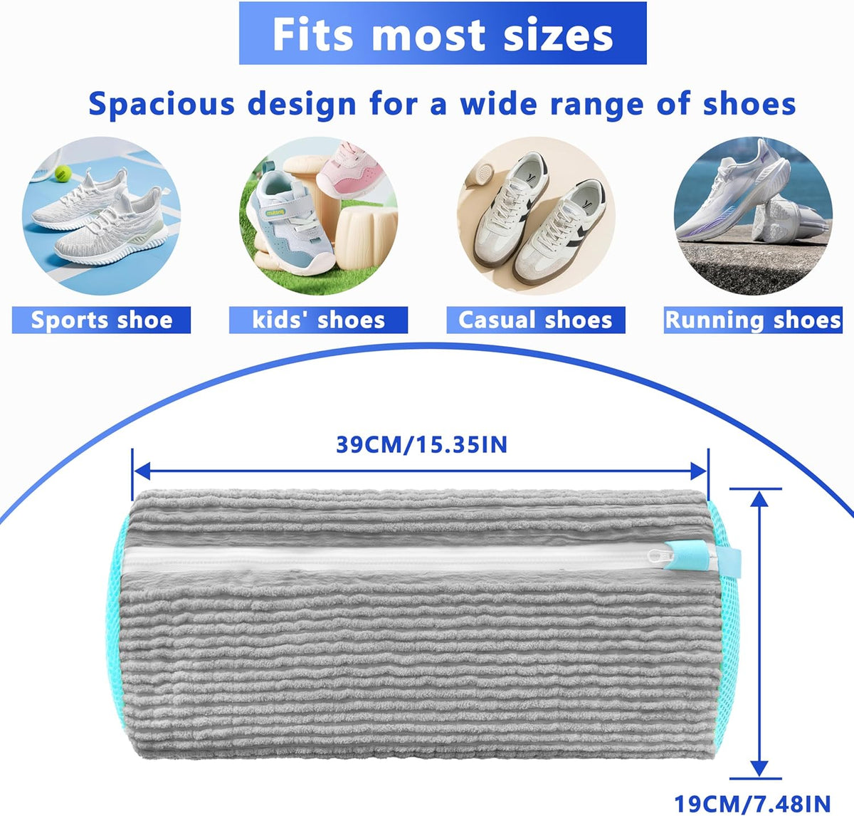 2Pcs Reusable Shoe Washing Machine Bag for Washer and Dryer:Free Up Hands, Prevent Deformation,shoe bag with Zipper Protection Design, Use for all Shoes,Sports Shoes(Yellow)