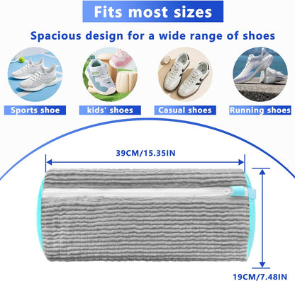 2Pcs Reusable Shoe Washing Machine Bag for Washer and Dryer:Free Up Hands, Prevent Deformation,shoe bag with Zipper Protection Design, Use for all Shoes,Sports Shoes(Yellow)