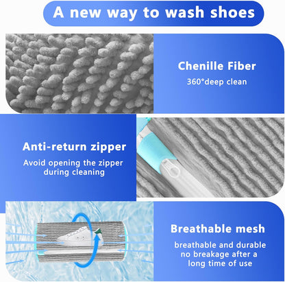 2Pcs Reusable Shoe Washing Machine Bag for Washer and Dryer:Free Up Hands, Prevent Deformation,shoe bag with Zipper Protection Design, Use for all Shoes,Sports Shoes(Yellow)