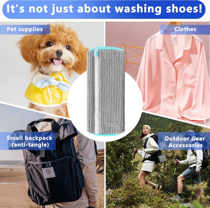 2Pcs Reusable Shoe Washing Machine Bag for Washer and Dryer:Free Up Hands, Prevent Deformation,shoe bag with Zipper Protection Design, Use for all Shoes,Sports Shoes(Yellow)