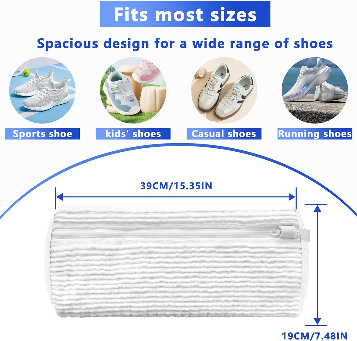 2Pcs Reusable Shoe Washing Machine Bag for Washer and Dryer:Free Up Hands, Prevent Deformation,shoe bag with Zipper Protection Design, Use for all Shoes,Sports Shoes(Yellow)