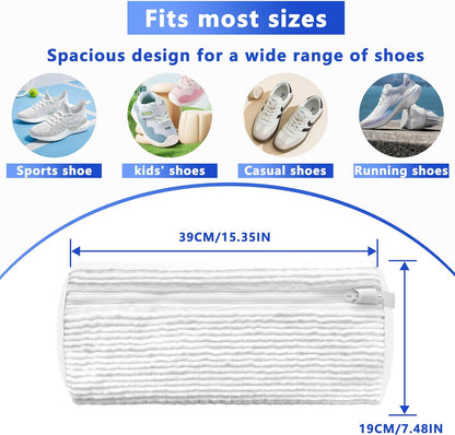 2Pcs Reusable Shoe Washing Machine Bag for Washer and Dryer:Free Up Hands, Prevent Deformation,shoe bag with Zipper Protection Design, Use for all Shoes,Sports Shoes(Yellow)