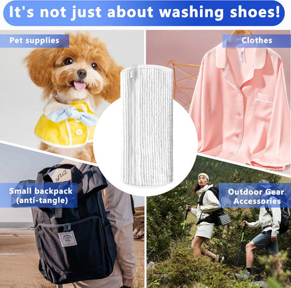 2Pcs Reusable Shoe Washing Machine Bag for Washer and Dryer:Free Up Hands, Prevent Deformation,shoe bag with Zipper Protection Design, Use for all Shoes,Sports Shoes(Yellow)