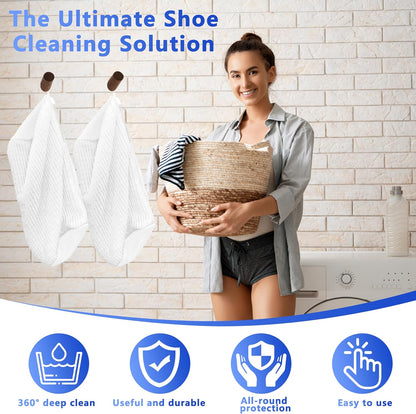2Pcs Reusable Shoe Washing Machine Bag for Washer and Dryer:Free Up Hands, Prevent Deformation,shoe bag with Zipper Protection Design, Use for all Shoes,Sports Shoes(Yellow)