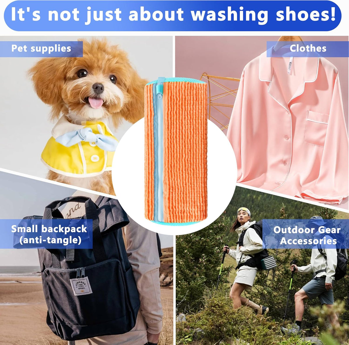 2Pcs Reusable Shoe Washing Machine Bag for Washer and Dryer:Free Up Hands, Prevent Deformation,shoe bag with Zipper Protection Design, Use for all Shoes,Sports Shoes(Yellow)