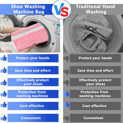 2Pcs Reusable Shoe Washing Machine Bag for Washer and Dryer:Free Up Hands, Prevent Deformation,shoe bag with Zipper Protection Design, Use for all Shoes,Sports Shoes(Yellow)