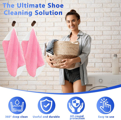 2Pcs Reusable Shoe Washing Machine Bag for Washer and Dryer:Free Up Hands, Prevent Deformation,shoe bag with Zipper Protection Design, Use for all Shoes,Sports Shoes(Yellow)