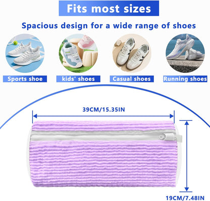 2Pcs Reusable Shoe Washing Machine Bag for Washer and Dryer:Free Up Hands, Prevent Deformation,shoe bag with Zipper Protection Design, Use for all Shoes,Sports Shoes(Yellow)