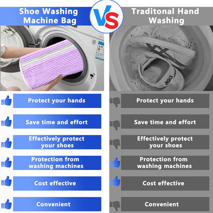 2Pcs Reusable Shoe Washing Machine Bag for Washer and Dryer:Free Up Hands, Prevent Deformation,shoe bag with Zipper Protection Design, Use for all Shoes,Sports Shoes(Yellow)