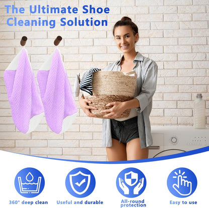 2Pcs Reusable Shoe Washing Machine Bag for Washer and Dryer:Free Up Hands, Prevent Deformation,shoe bag with Zipper Protection Design, Use for all Shoes,Sports Shoes(Yellow)