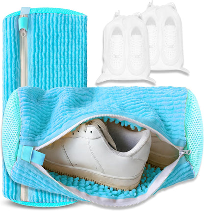 2Pcs Reusable Shoe Washing Machine Bag for Washer and Dryer:Free Up Hands, Prevent Deformation,shoe bag with Zipper Protection Design, Use for all Shoes,Sports Shoes(Yellow)